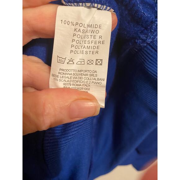 Blue Fleece Lined Hoodie Sweatshirt with "Italia" on the front Size L - Picture 5 of 5